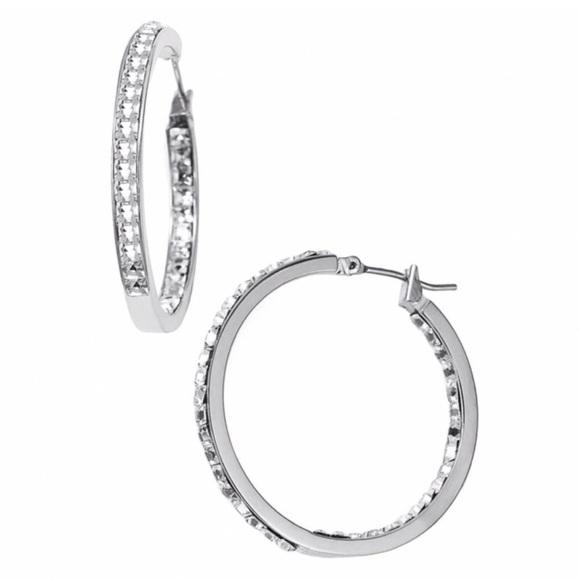 MICHAEL KORS • Silver Inside Out Hoop Earrings